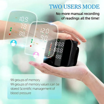 LUMIVO™ Wrist Blood Pressure Monitor – LED Display, Adjustable, Health Tracking