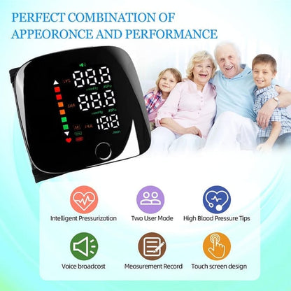 LUMIVO™ Wrist Blood Pressure Monitor – LED Display, Adjustable, Health Tracking