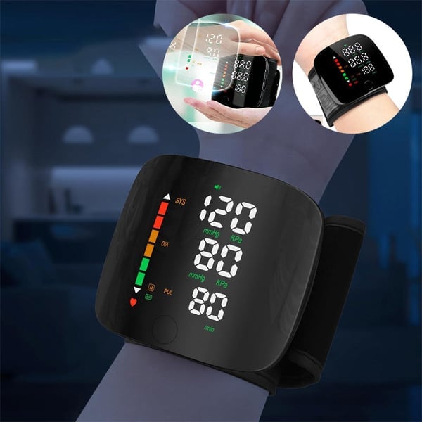 LUMIVO™ Wrist Blood Pressure Monitor – LED Display, Adjustable, Health Tracking