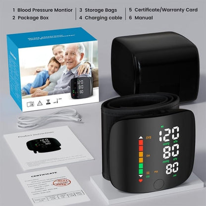 LUMIVO™ Wrist Blood Pressure Monitor – LED Display, Adjustable, Health Tracking